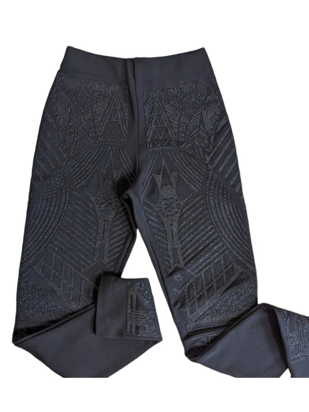 TOPSHOP Black Beaded Stretch Leggings Womens Size 2